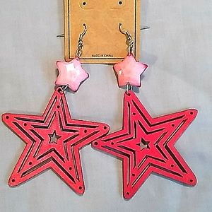 ❤⭐Red Star Dangle Earrings⭐❤
